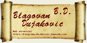 Blagovan Dujaković vizit kartica